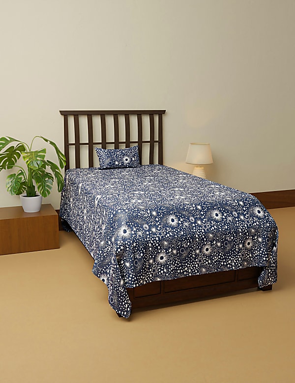 Cotton Mix Printed Single Bedsheet Set