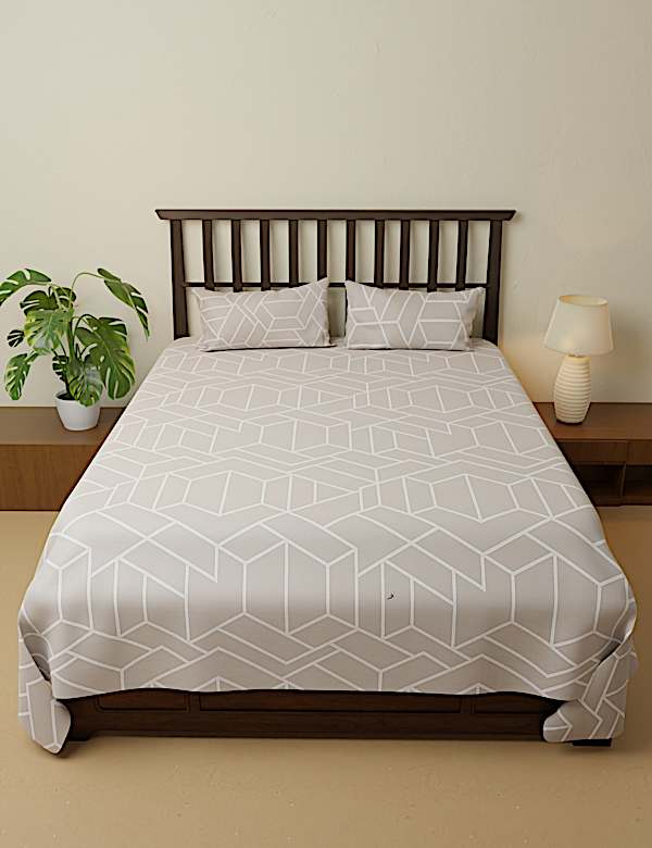 Cotton Mix Printed King Size Bedsheet Set