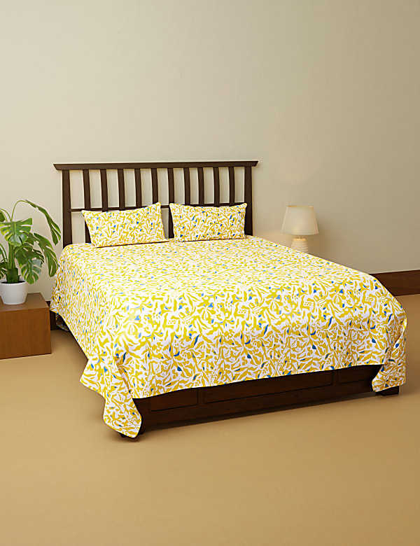 Cotton Mix Printed Super King Bedsheet Set