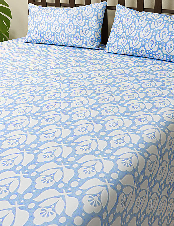 Cotton Mix Printed Super King Bedsheet Set
