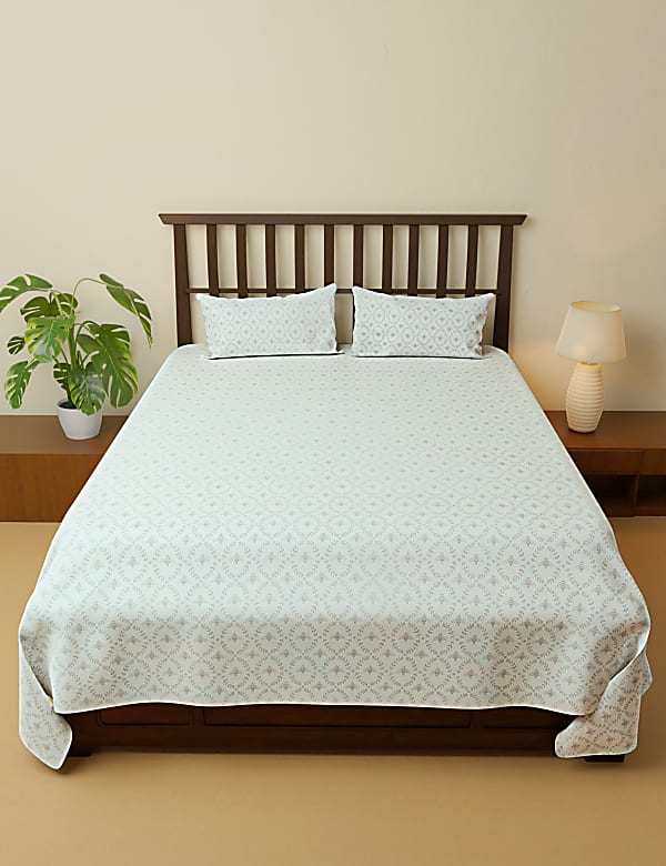 Cotton Mix Printed Super King Bedsheet Set