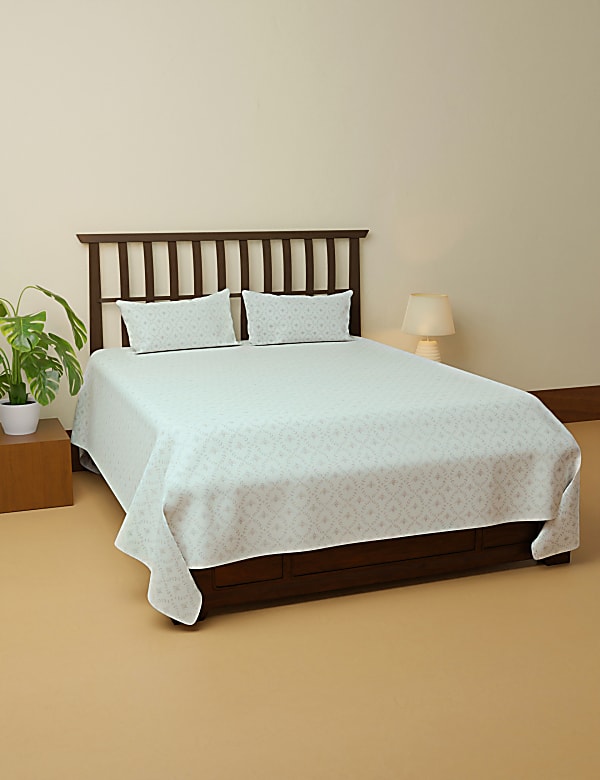Cotton Mix Printed Super King Bedsheet Set