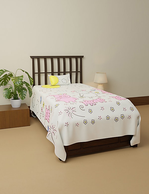 Cotton Mix Printed Single Bedsheet Set