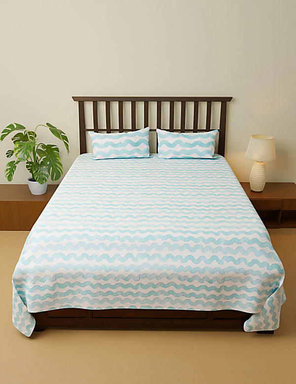 Cotton Mix Printed Super King Bedsheet Set