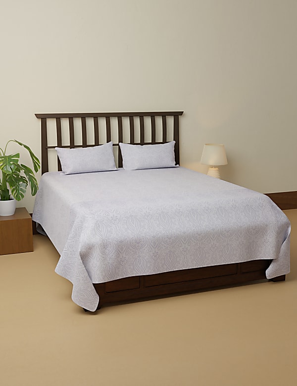 Pure Cotton Printed Double Bedsheet Set