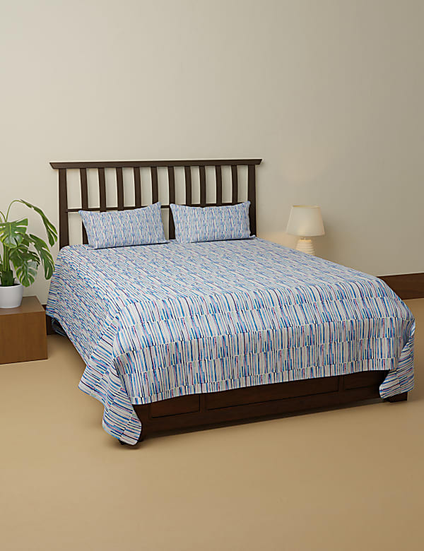 Pure Cotton Printed King Size Bedsheet Set