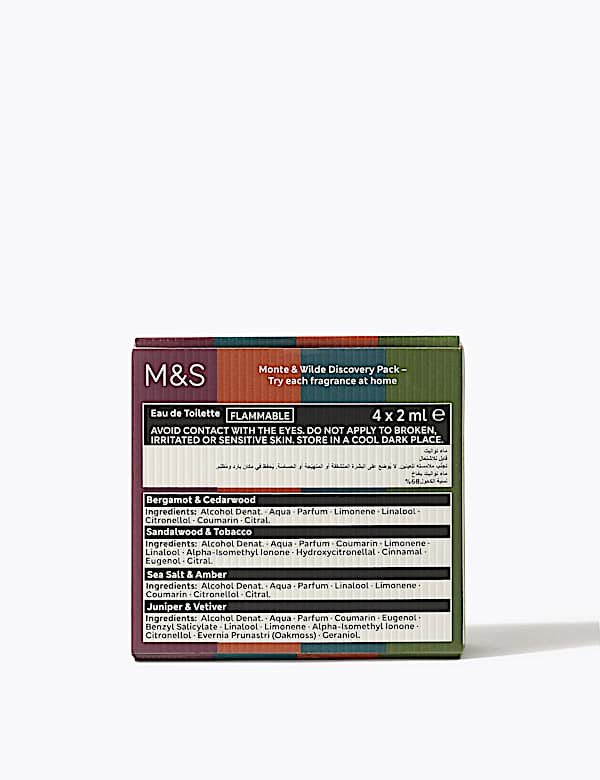 Bergamot & Cedarwood Eau De Toilette Set 4 x 2ml