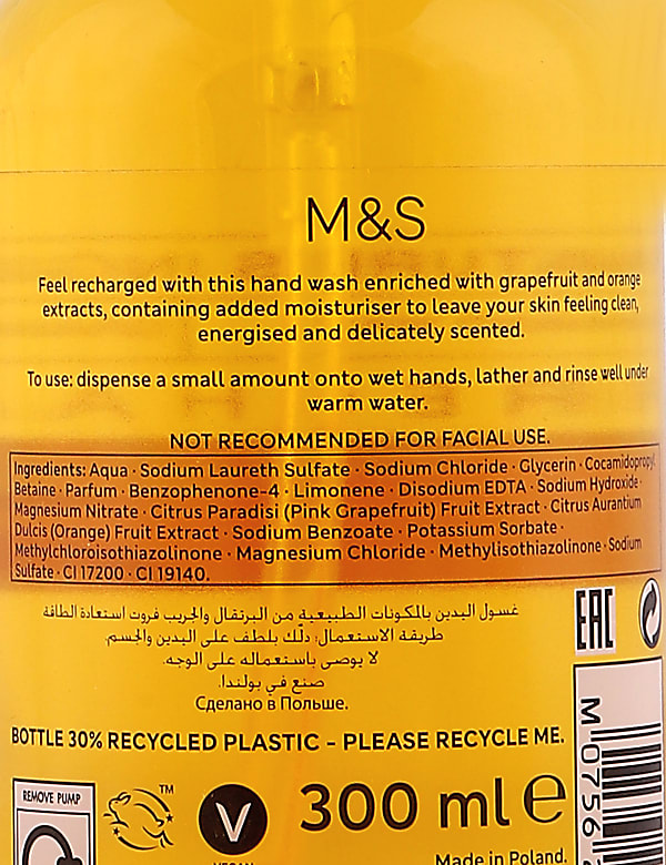 Recharge Grapefruit &Orange Hand Wash 300ml
