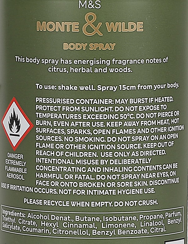 Bergamot & Cedarwood Body Spray 150ml
