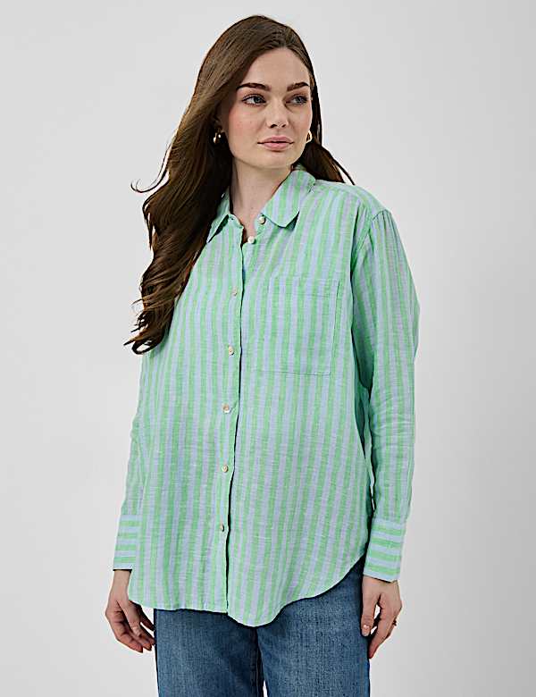 Pure Linen Striped Shirt