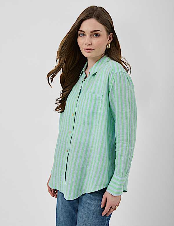 Pure Linen Striped Shirt