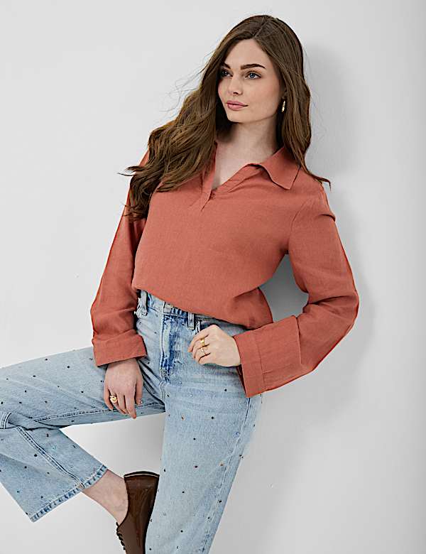 Linen Rich Longline Tunic Shirt