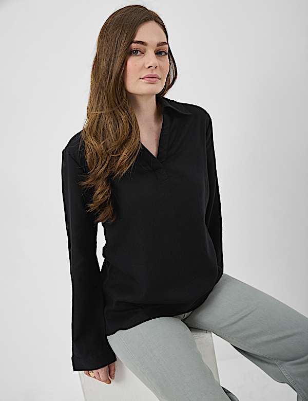 Linen Rich Longline Tunic Shirt