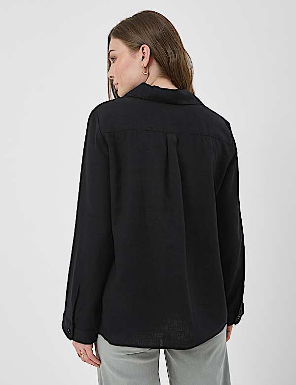 Linen Rich Longline Tunic Shirt