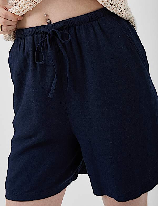 Linen Rich Drawstring Shorts