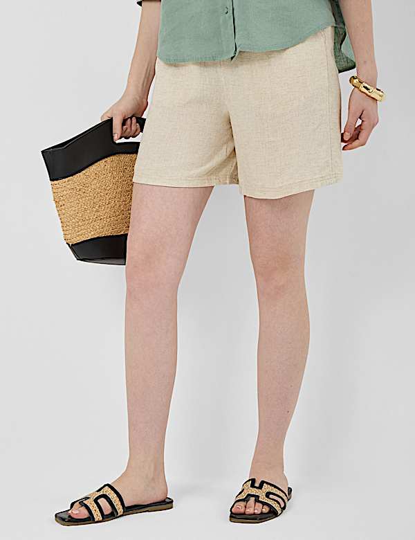 Linen Rich Drawstring Shorts