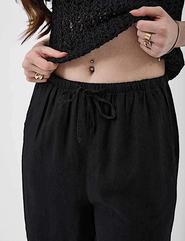 Linen Rich Drawstring Shorts