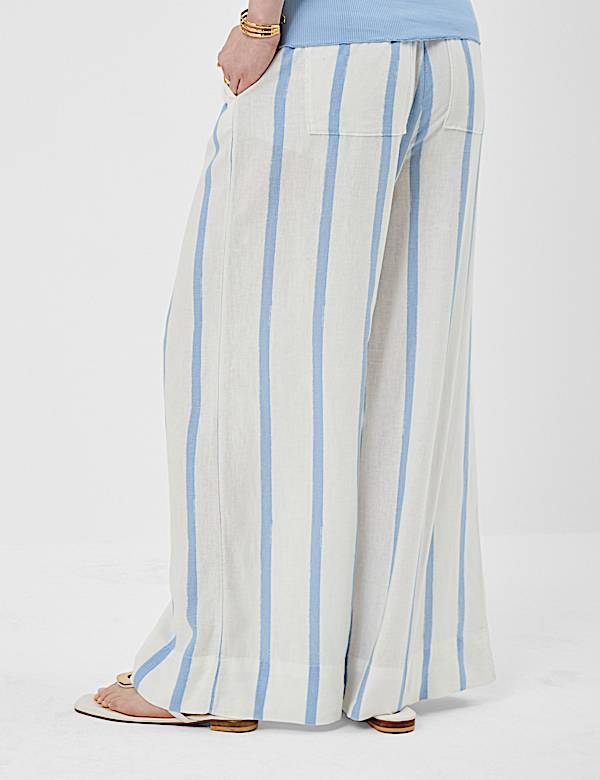 Linen Rich Plain Relaxed Fit Trousers
