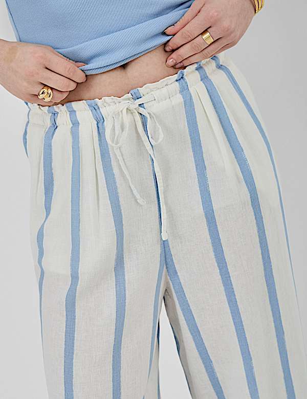 Linen Rich Plain Relaxed Fit Trousers