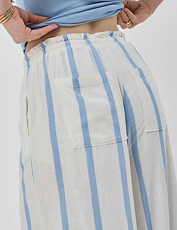 Linen Rich Plain Relaxed Fit Trousers