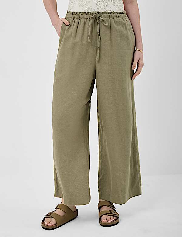 Linen Rich Striped Regular Fit Pants