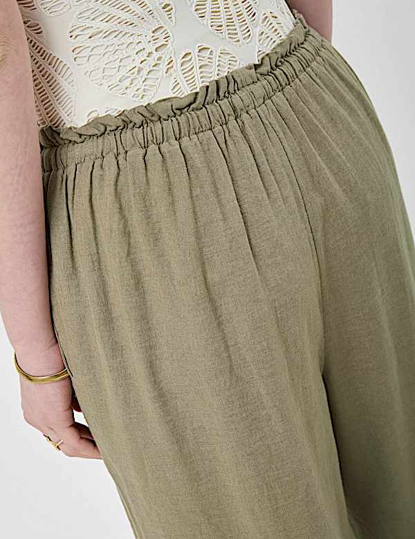 Linen Rich Striped Regular Fit Pants