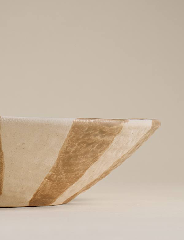 Striped Ceramic Centrepiece Bowl - KR