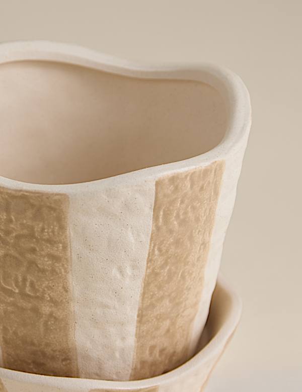 Striped Ceramic Planter - RO