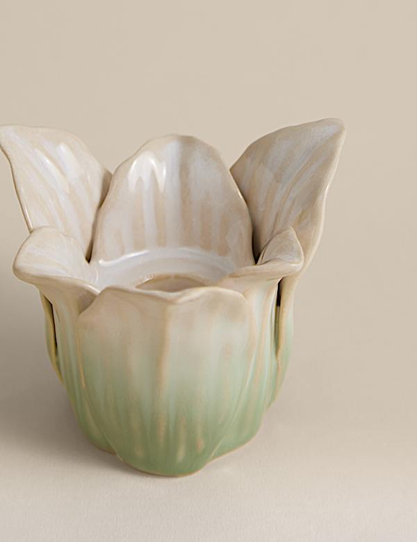 Płatkowy świecznik ceramiczny - PL