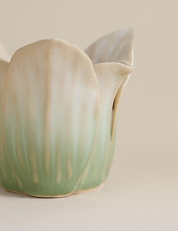 Płatkowy świecznik ceramiczny - PL