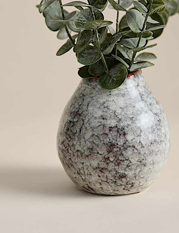 סידור אקליפטוס מלאכותי בעציץ קרמיקה - IL