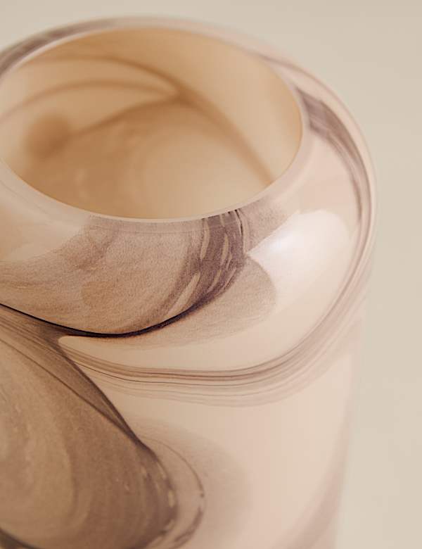 Marble Effect Glass Cylinder Vase - MX