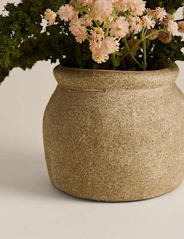Artificial Dried Summer Arrangement in Ceramic Vase - JO