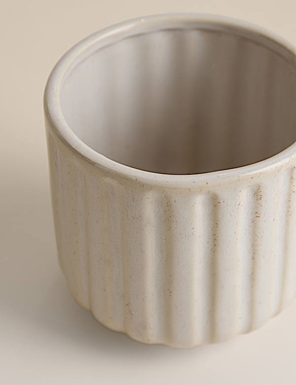 Ridged Ceramic Planter - PL