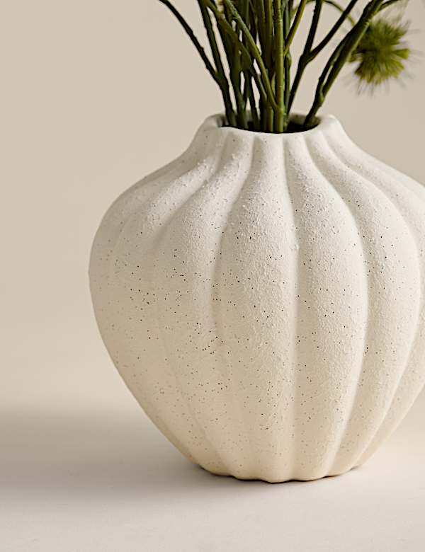 Artificial Pom Pom Arrangement in Ceramic Pot - CH