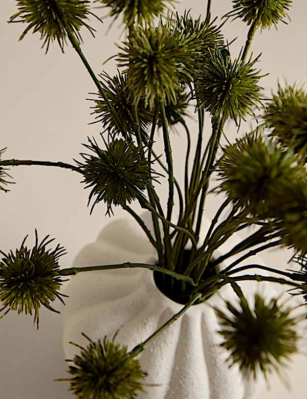 Artificial Pom Pom Arrangement in Ceramic Pot - CH