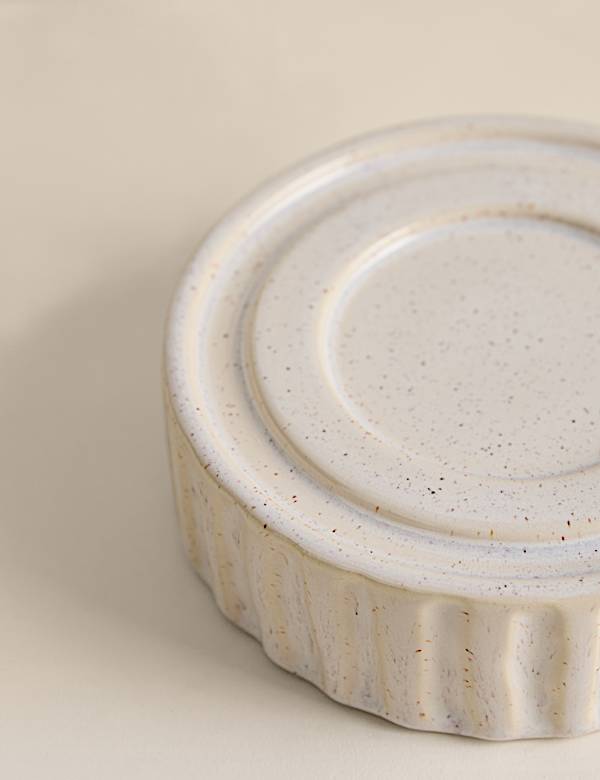 Ribbed Base Ceramic Hurricane Candle Holder - SK