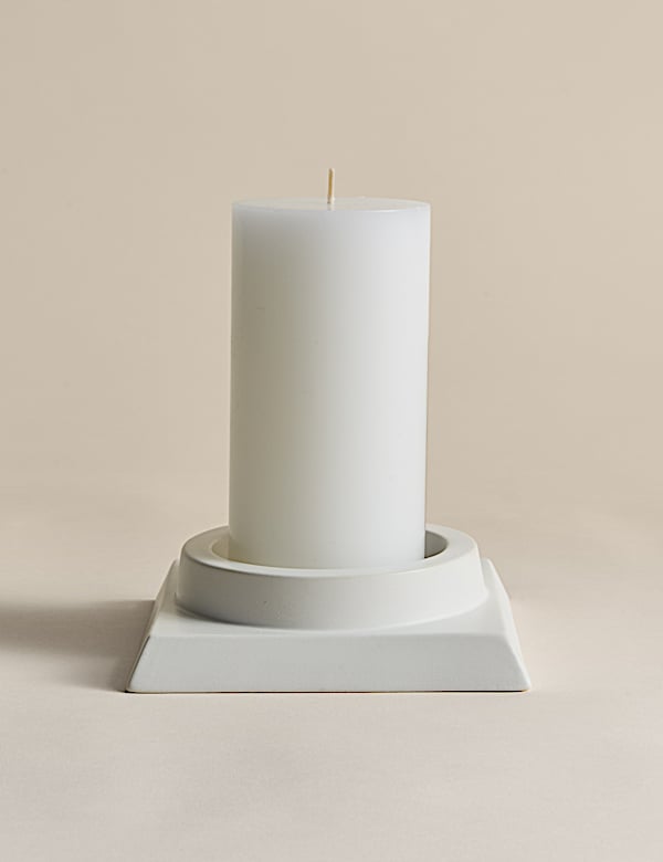 Block Ceramic Pillar Candle Holder - CY