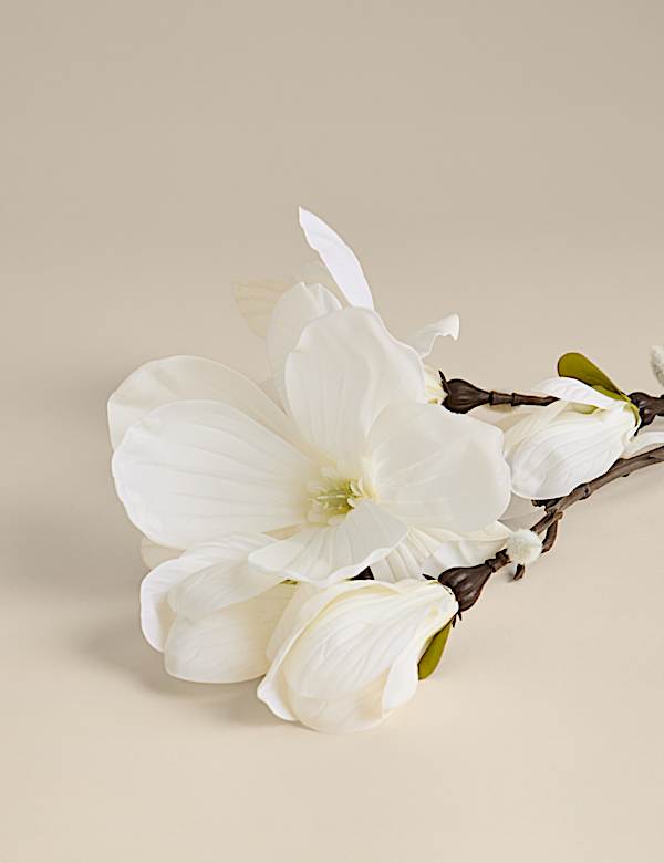 Set of 2 Artificial Magnolia Single Stems - LT