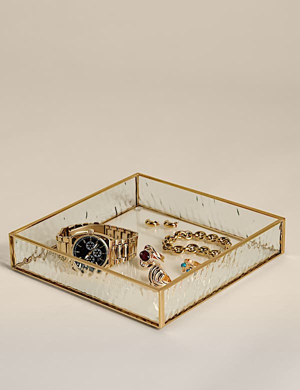 Small Mottled Glass Trinket Tray - RO