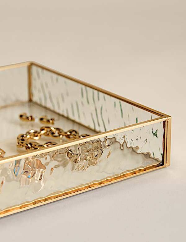 Small Mottled Glass Trinket Tray - RO
