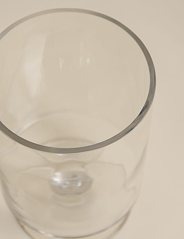 Glass Footed Small Hurricane Candle Holder - HU