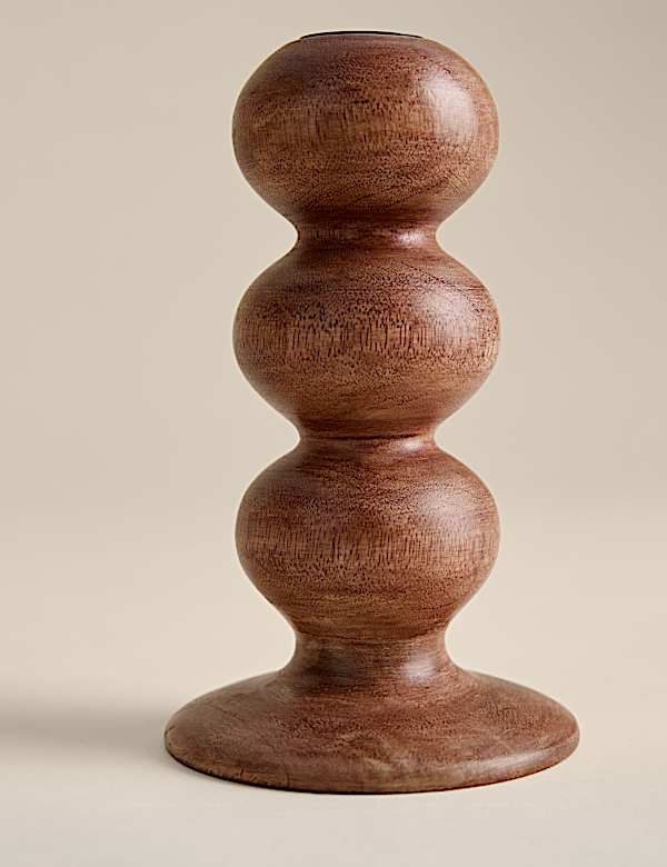 Bobbin Wooden Dinner Candle Holder - PT