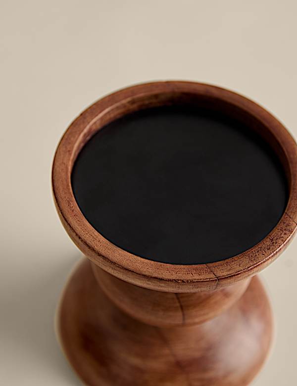 Bobbin Wooden Pillar Candle Holder - PT