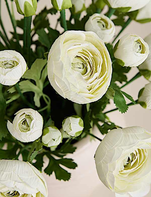 Artificial Ranunculus Arrangement in Ceramic Pot - AT