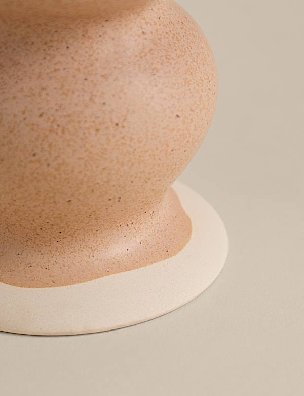 Shaped Ceramic Pillar Candle Holder - ES