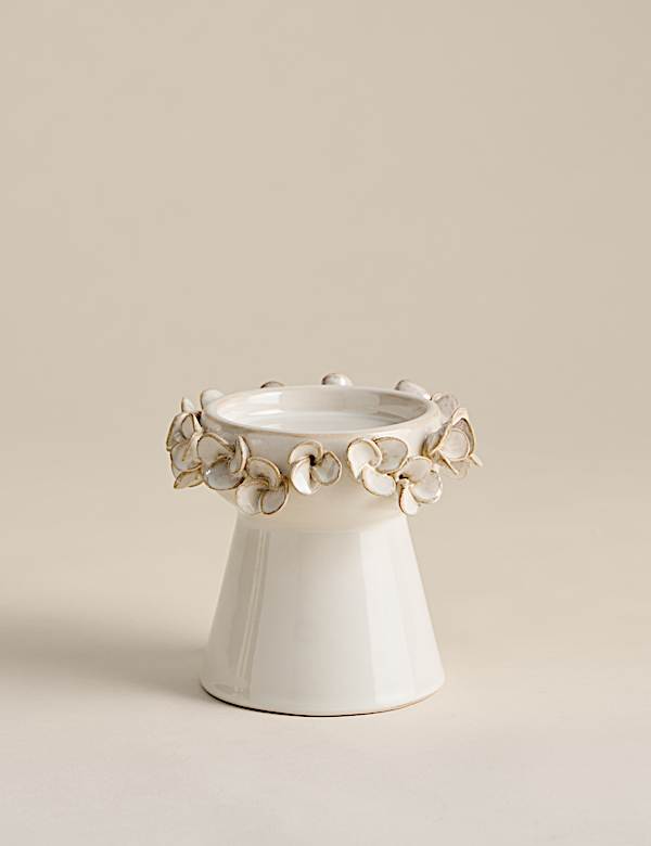 Petal Ceramic Pillar Candle Holder - AT