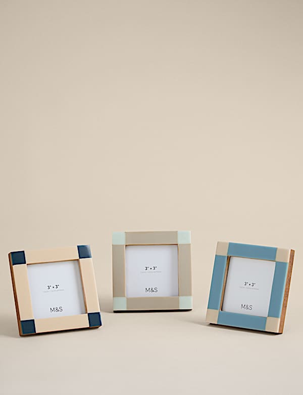 Set of 3 Check Photo Frames 3x3 inch | Photo Frames | M&S AU
