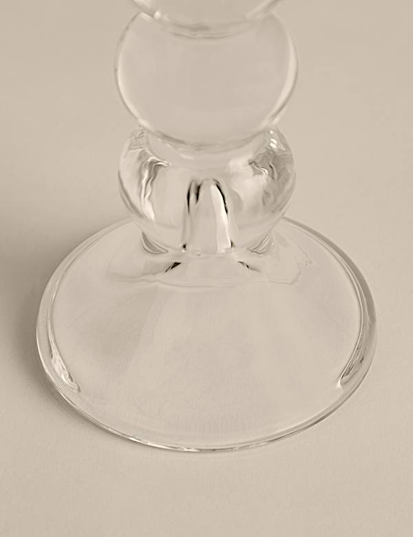 Hoge tafelkandelaar van gebobbeld glas - NL