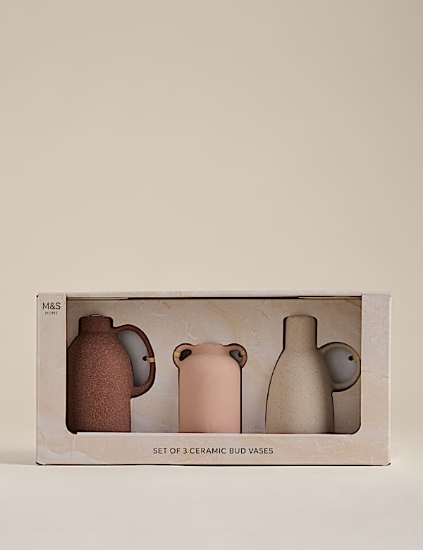 Set of 3 Ceramic Neutral Vases - MX